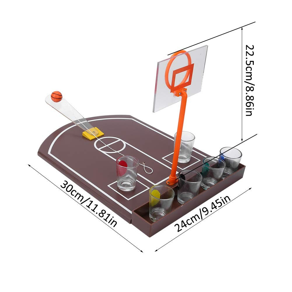 Joc de baut tip baschet Flippy, arunca mingea si accepta provocarea, pahare de shot din sticla, 30 x 22.5 x 24 cm, multicolor-1