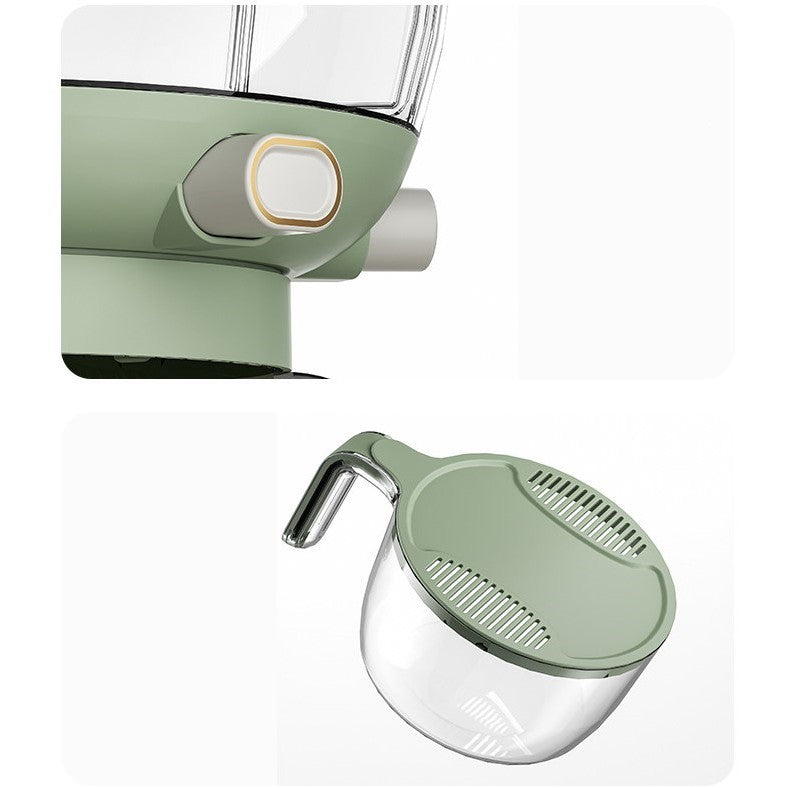 Dozator Etajat de Cereale Flippy, Rotativ 360, 6 Compartimente, Capacitate 10L, Cofraj Special pentru Oua, Vas pentru Scurgerea Cerealelor, 35x27.5 cm, Verde-11