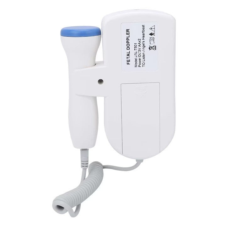 Monitor Fetal Doppler, Flippy, Monitorizare Sarcina, Ritm Cardiac, Ecran LCD 4.5 cm, 2 x Baterii AA (neincluse), Portabil, din ABS, 12.8 x 9.6 x 3 cm, Utilizare de la 9 Saptamani, Albastru-3