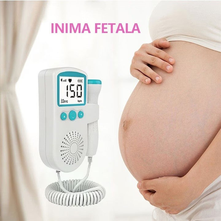 Monitor Fetal Doppler, Flippy, Monitorizare Sarcina, Ritm Cardiac, Ecran LCD 4.5 cm, 2 x Baterii AA (neincluse), Portabil, din ABS, 12.8 x 9.6 x 3 cm, Utilizare de la 9 Saptamani, Verde-5
