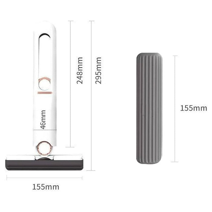 Mop de mana Flippy, mini-portabil, cu sistem de stoarcere, dispozitiv de curatat manual, cu burete absorbant, material PVA, multisuprafete si geamuri, 29.5 x 15.5 cm, alb-6