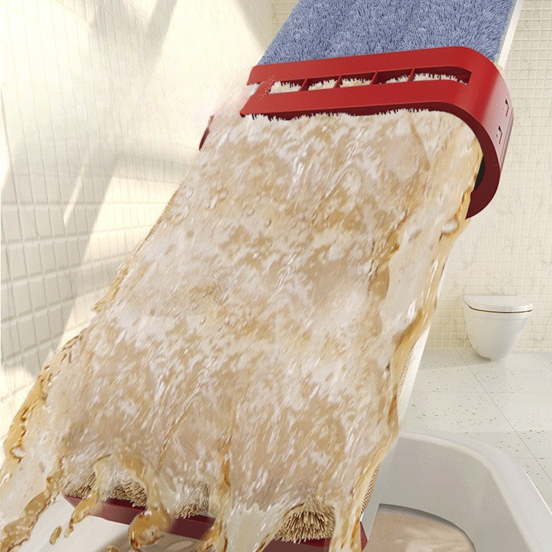 Mop Plat cu Laveta din Microfibra, Flippy, Pentru Uz Casnic, cu 2 Lavete Incluse, Sistem de Stoarcere, Tija Telescopica 130 cm, Rotire 360°, 42 x 130 cm, Rosu-5