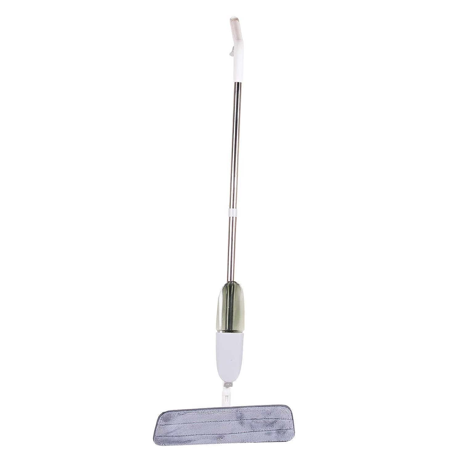 Mop plat, Flippy, cu pulverizator, pentru uz casnic, plastic, rezerva de mop din microfibra, 125x40 cm, Alb/Mov-0