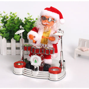 Mos Craciun Muzical, Flippy, Cantaret si Dansator, cu Tobe, 25 cm-0