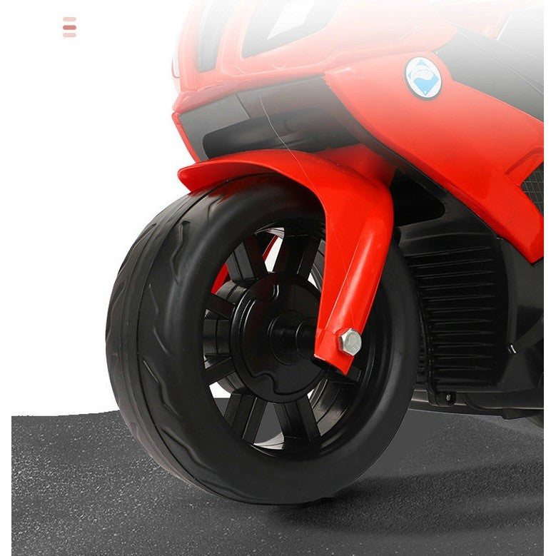 Motocicleta Electrica Flippy, cu Acumulator, cu Sistem Anti-Rasturnare, Sistem de Lumini si Sunet, 1-4 Ani, 42 x 68 x 36 cm, Rosu-3