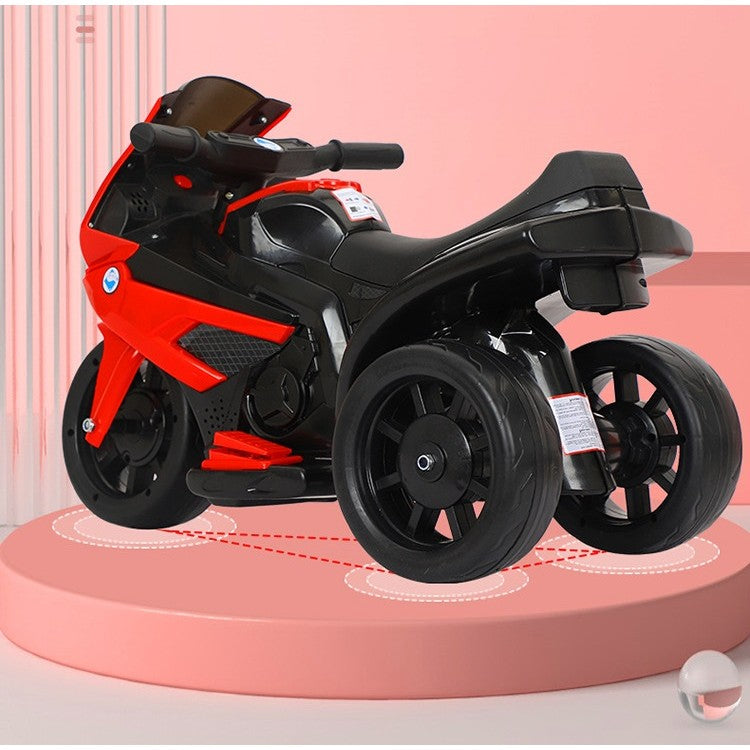 Motocicleta Electrica Flippy, cu Acumulator, cu Sistem Anti-Rasturnare, Sistem de Lumini si Sunet, 1-4 Ani, 42 x 68 x 36 cm, Rosu-4
