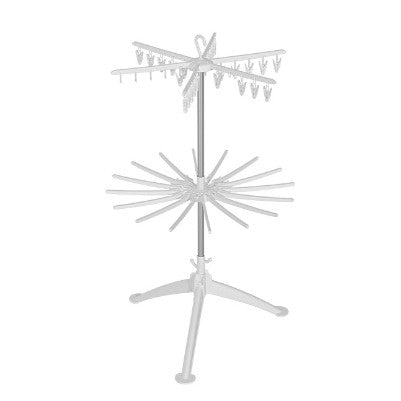 Uscator de Rufe Vertical, Flippy, 2 Niveluri, Pliabil, din ABS+PP+Otel Inoxidabil, Rotire 360 Grade, 130 x 75 cm, Alb-0