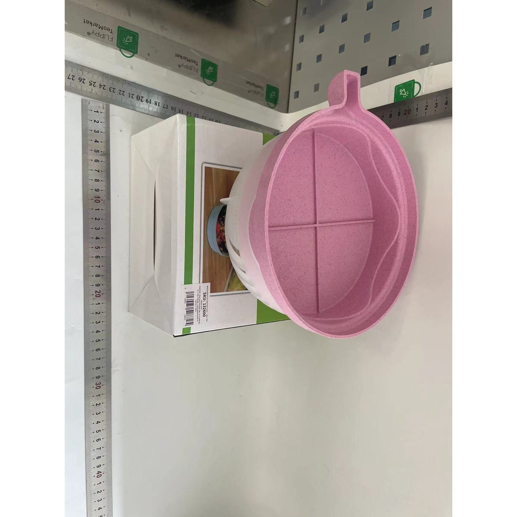 Bol Feliator pentru Salata, Flippy, Castron Multifunctional pentru Legume si Fructe, pentru Spalat si Taiat Legumele, cu Scurgere si Tocator, Ergonomic, Protectie pentru Maini, 21x18.5x11.5 cm, Roz-1