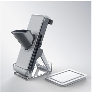 Feliator de legume multifunctional, taieturi diferite, razatoare bucatarie taiere cartofi presa manuala, pliabil, gri-0