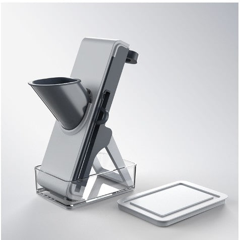 Feliator de legume multifunctional, taieturi diferite, razatoare bucatarie taiere cartofi presa manuala, pliabil, gri-0