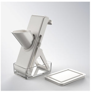 Feliator de legume multifunctional, taieturi diferite, razatoare bucatarie taiere cartofi presa manuala, pliabil, Alb-0