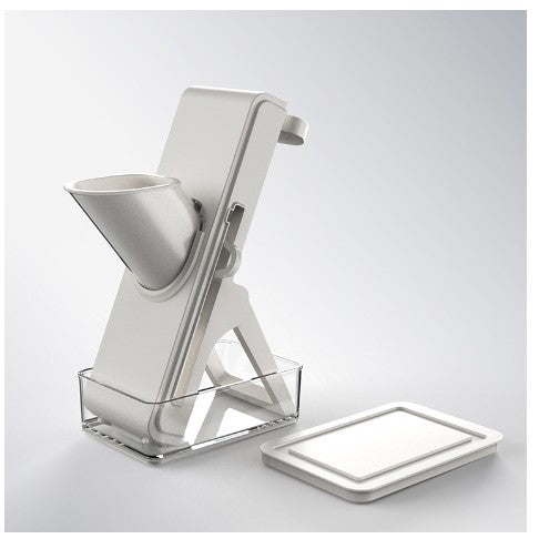 Feliator de legume multifunctional, taieturi diferite, razatoare bucatarie taiere cartofi presa manuala, pliabil, Alb-0