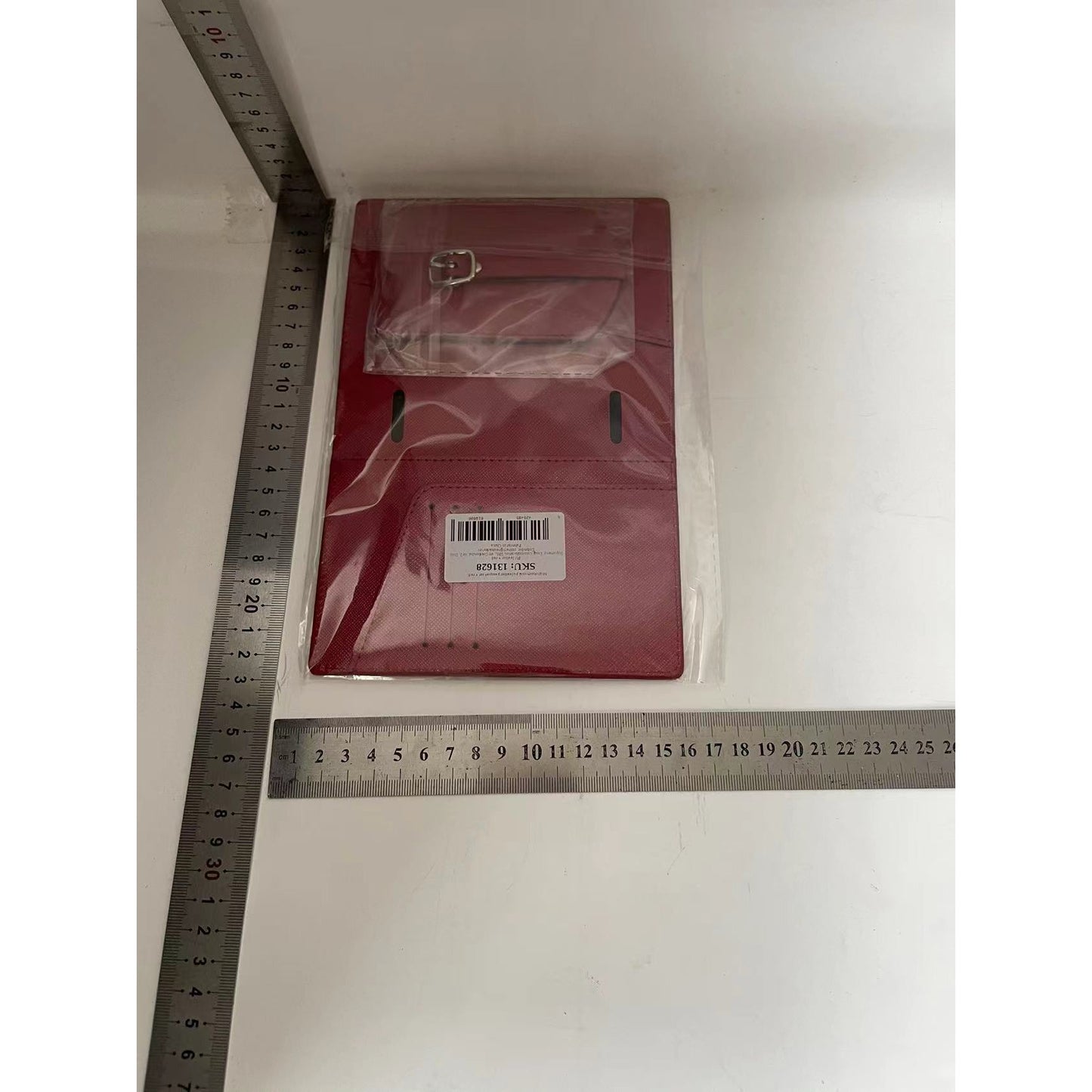 Portofel pentru Pasaport si Carduri, Flippy, 23x16 cm, 70g, din Piele PU, Suport Pix, Accesoriu Suport Eticheta, Unisex, Multifunctional, Rosu-1