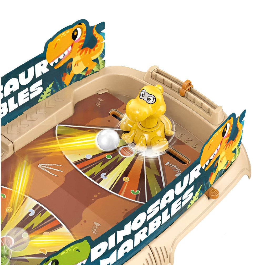 Joc de Masa Interactiv Dino Marbles pentru Copii, Flippy, 4 Mingi, Tabela Scor, 40.7x27x14 cm, Maro-2