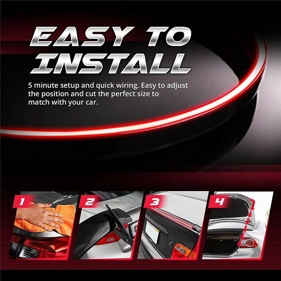 Eleron auto cu lampa stop frana suplimentara pentru autoturisme, 12V, 120cm, Negru-7