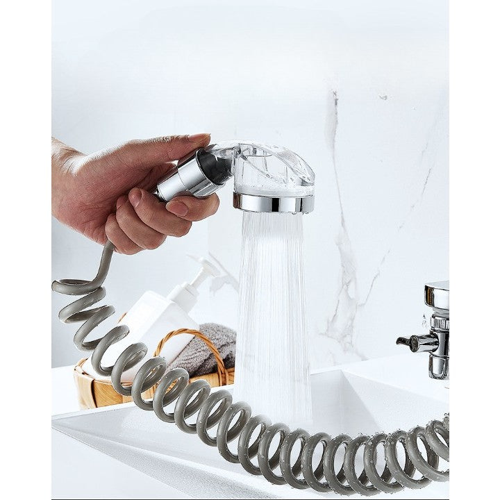 Set Extensie de Dus, Flippy, pentru Baterie Baie sau Bucatarie, 4 Piese, Filtru de Ioni Negativi, Furtun Flexibil de 3 Metri, Argintiu-8