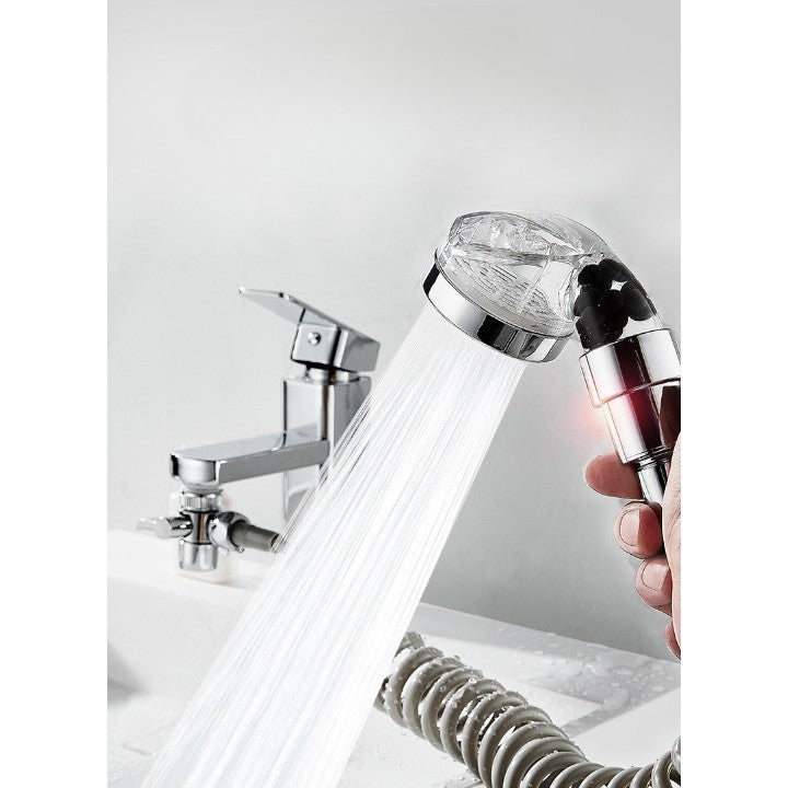 Set Extensie de Dus, Flippy, pentru Baterie Baie sau Bucatarie, 4 Piese, Filtru de Ioni Negativi, Furtun Flexibil de 3 Metri, Argintiu-9