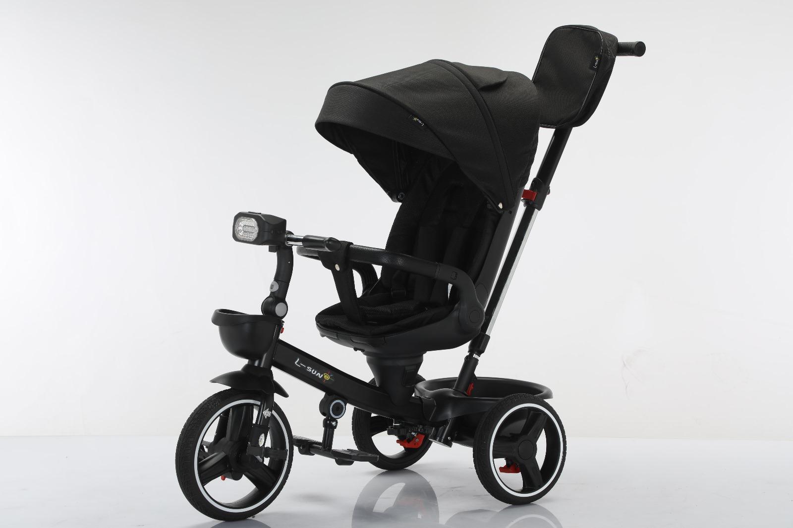 Tricicleta reversibila, evolutiva, cu pozitie de somn, roata cauciuc, cu lumini si muzica, SL06