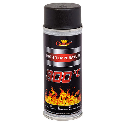 Spray Vopsea Rezistenta Termic pentru Etrieri, culoare Negru, 400ml, Champion Color, 800 °C-1