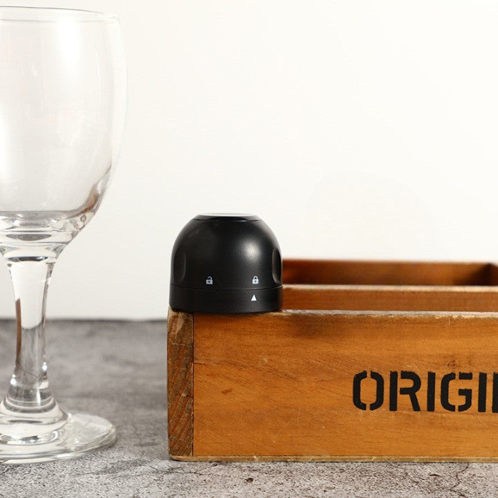 Capac de Etansare a Sticlei de Sampanie, Flippy, Rotativ, On-Off, Silicon, Reutilizabil, Usor de Depozitat si Folosit, 3.9 x 3.9 x 3.3 cm, Negru-1