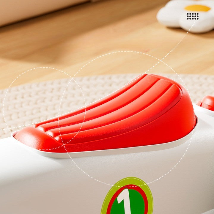 Masinuta Ride-On Flippy, cu Sistem Anti-Rasturnare, Claxon pe Volan, 1-6 Ani, 60 x 28 x 34 cm, Alb-Verde-3