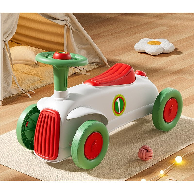 Masinuta Ride-On Flippy, cu Sistem Anti-Rasturnare, Claxon pe Volan, 1-6 Ani, 60 x 28 x 34 cm, Alb-Verde-4