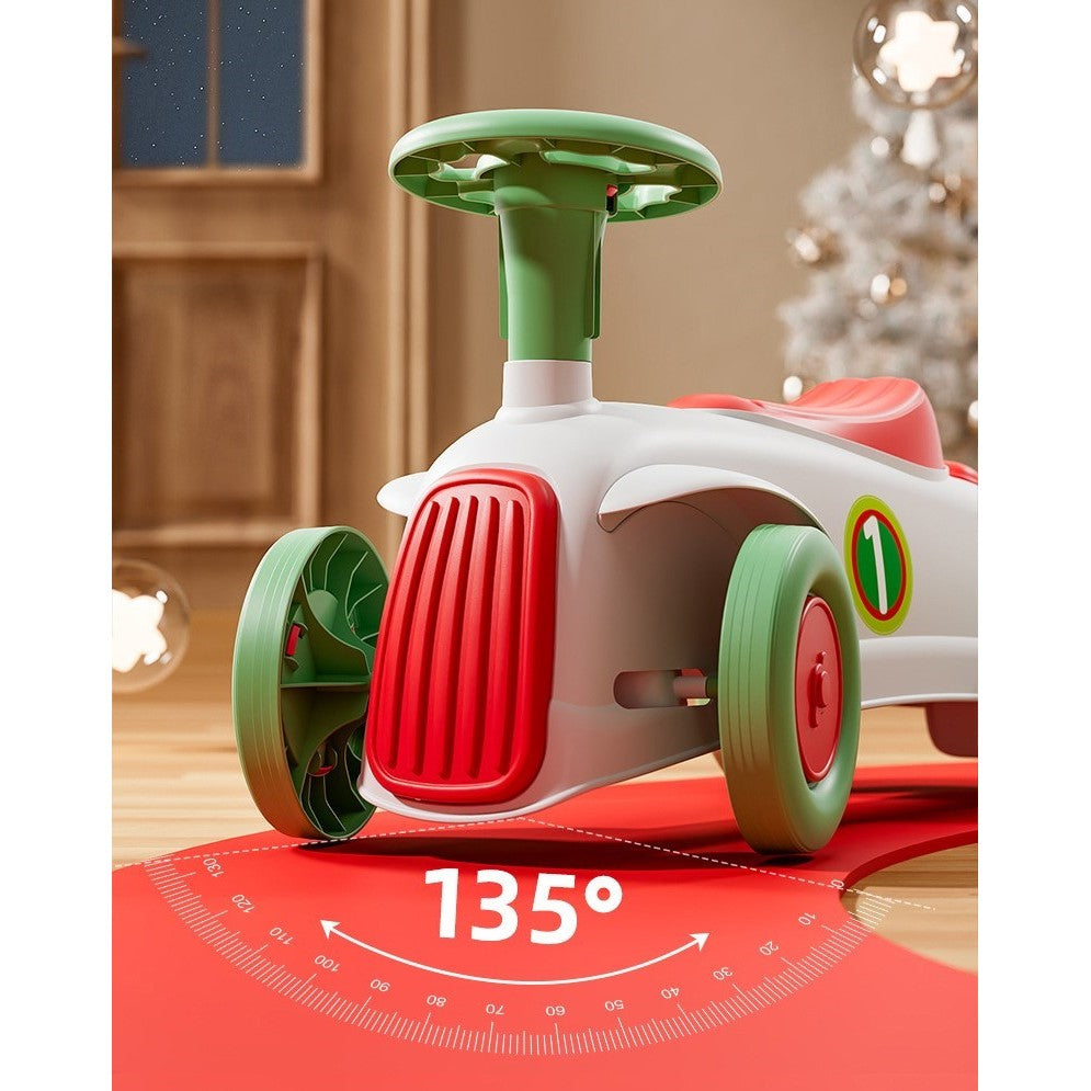 Masinuta Ride-On Flippy, cu Sistem Anti-Rasturnare, Claxon pe Volan, 1-6 Ani, 60 x 28 x 34 cm, Alb-Verde-5