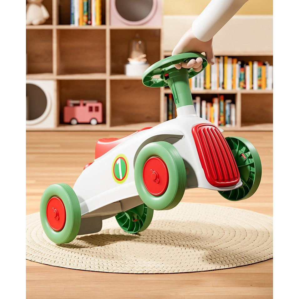 Masinuta Ride-On Flippy, cu Sistem Anti-Rasturnare, Claxon pe Volan, 1-6 Ani, 60 x 28 x 34 cm, Alb-Verde-7