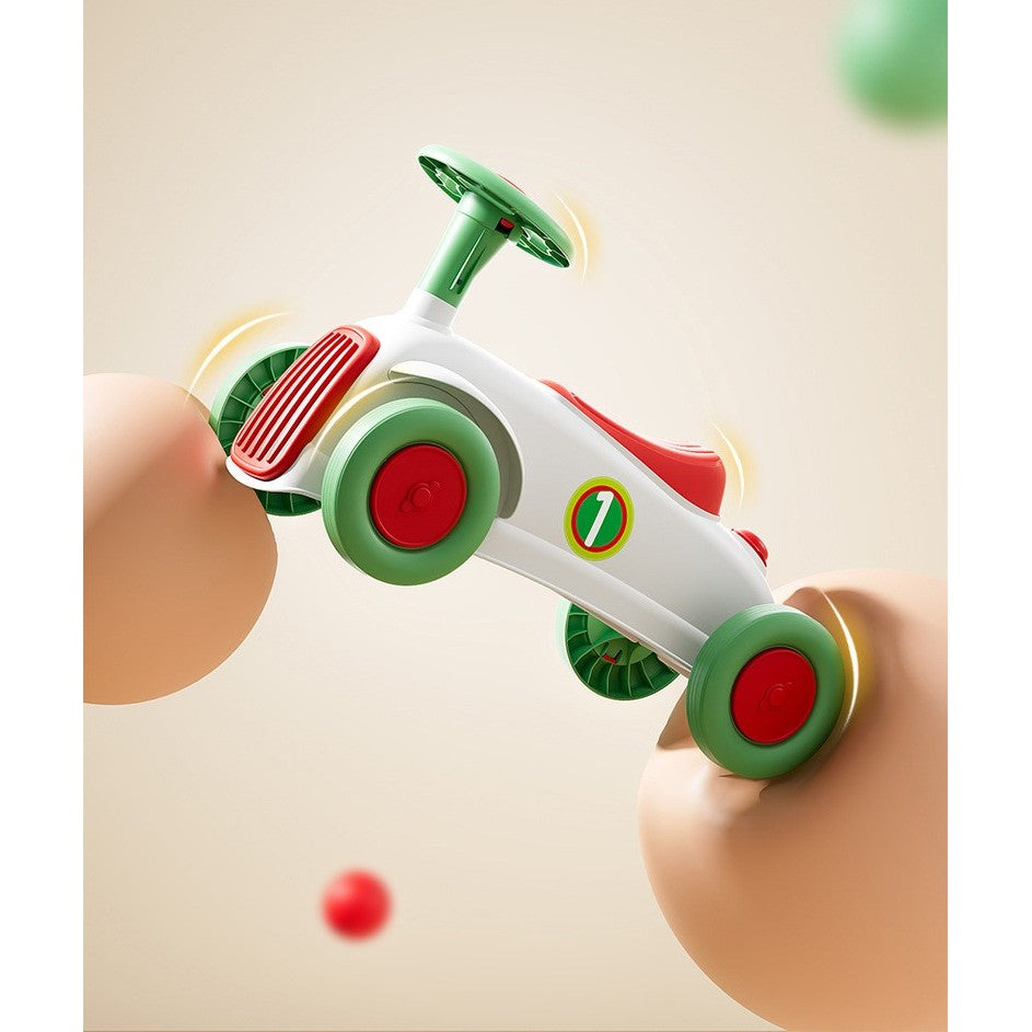 Masinuta Ride-On Flippy, cu Sistem Anti-Rasturnare, Claxon pe Volan, 1-6 Ani, 60 x 28 x 34 cm, Alb-Verde-8