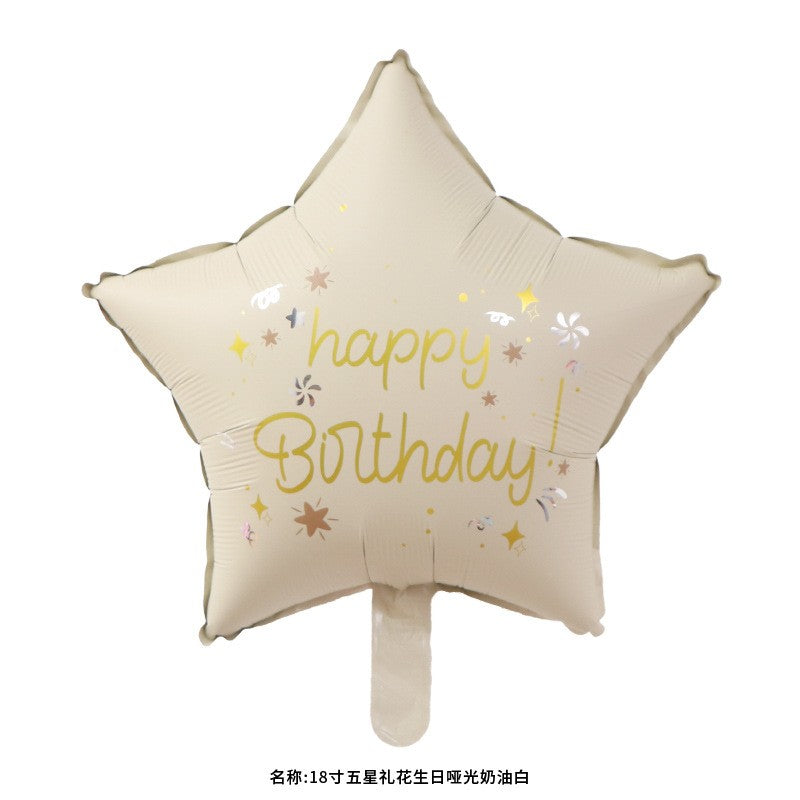 Balon din Folie Metalizata, Flippy, Figurina Animata, Model Stea, 45 cm, Ambalaj Individual, Pai Inclus, Umflare cu Aer sau Heliu, Bej-0