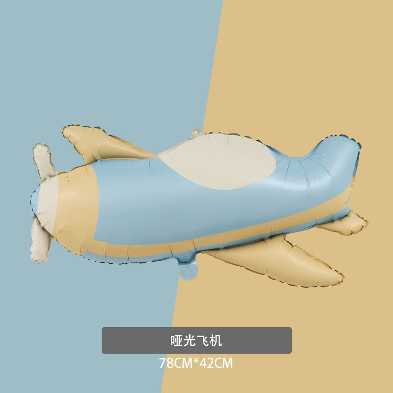 Balon din Folie Metalizata, Flippy, Figurina Animata, Model Avion, 78x42 cm, Ambalaj Individual, Pai Inclus, Umflare cu Aer sau Heliu, Albastru-0