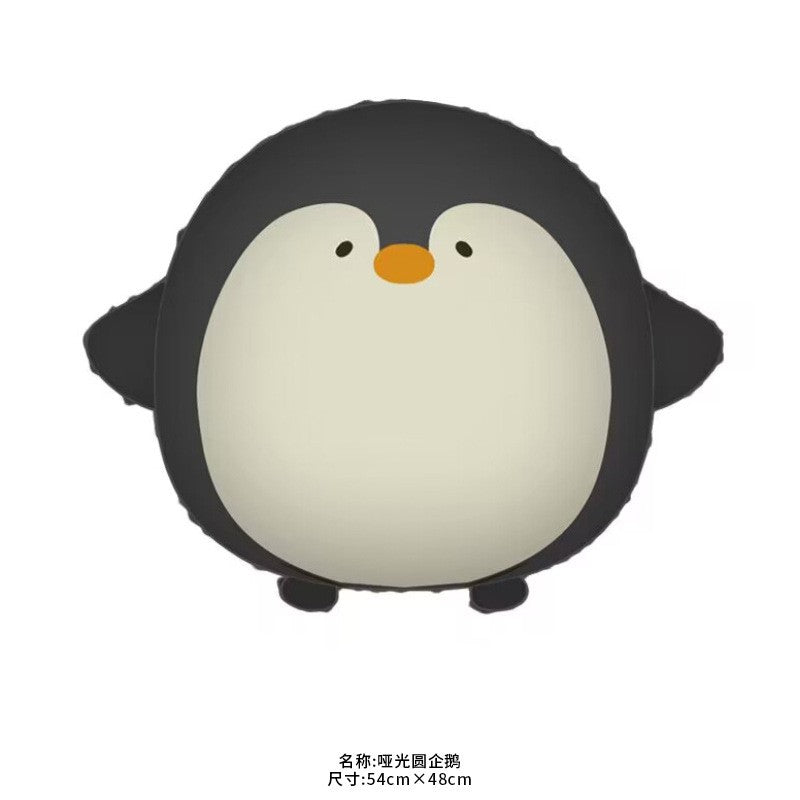 Balon din Folie Metalizata, Flippy, Figurina Animata, Model Pinguin, 54x48 cm, Ambalaj Individual, Pai Inclus, Umflare cu Aer sau Heliu, Negru-0