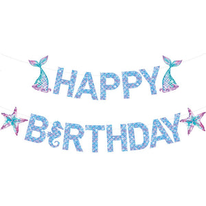 Banner Happy Birthday, Flippy, Model Sirene, Tematica Aniversare, Multicolor-0