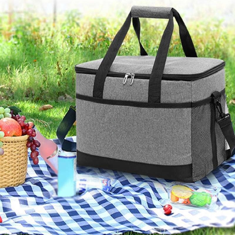Geanta termoizolanta pentru picnic sau plaja, capacitate 16l, culoare Gri-0