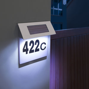 Placa numar casa iluminata LED, incarcare solara, carcasa din INOX-0