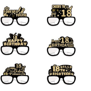 Set 6 Perechi de Ochelari pentru Majorat, Flippy, Diverse Modele, Negru-0