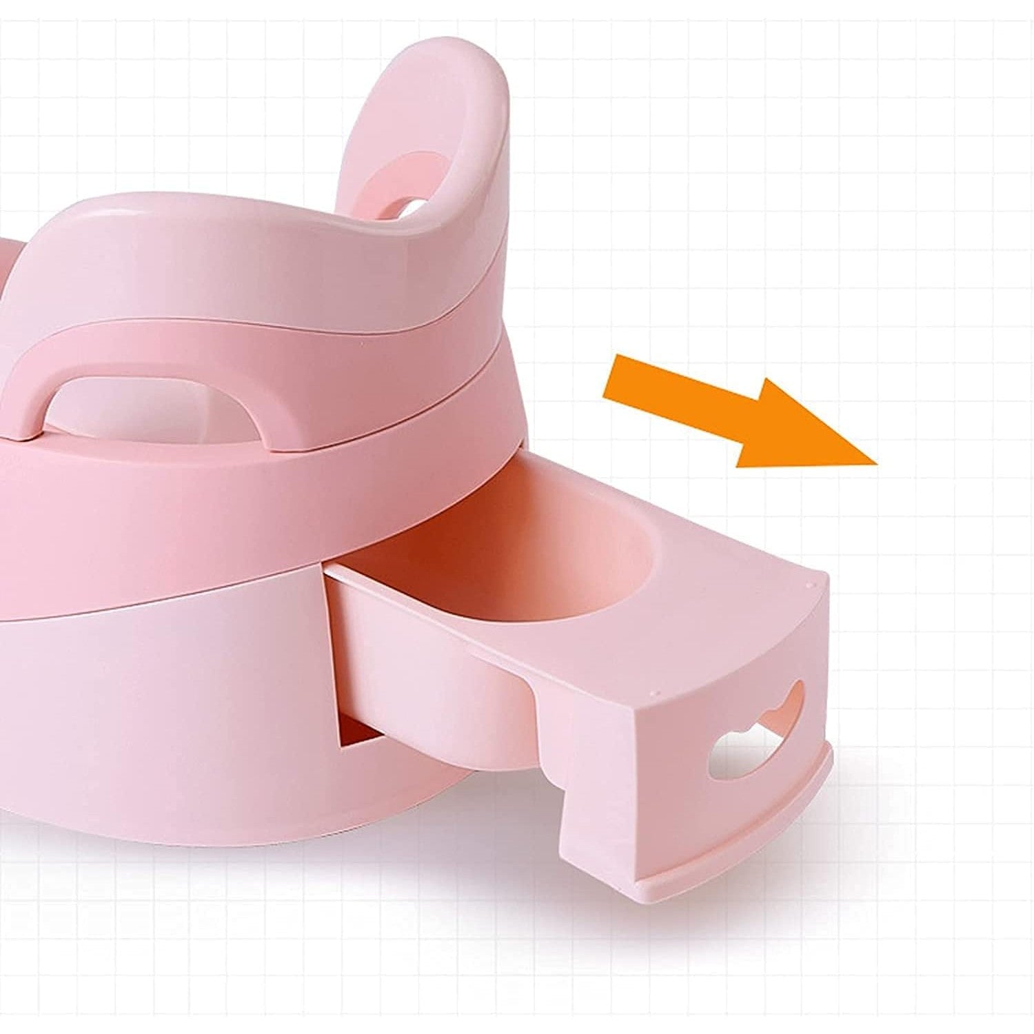 Olita pentru Copii, Flippy, +6 luni, Detasabila, cu Capac, Antiderapanta, din Plastic, Colac Moale, Model Ratusca, 38x32x30 cm. Roz-1