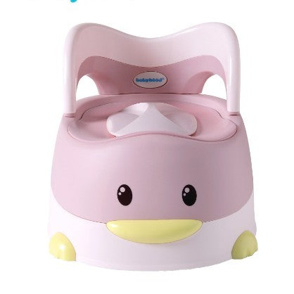 Olita pentru Copii, Flippy, +6 luni, Detasabila, cu Capac, Antiderapanta, din Plastic, Colac Moale, Model Ratusca, 38x32x30 cm. Roz-3
