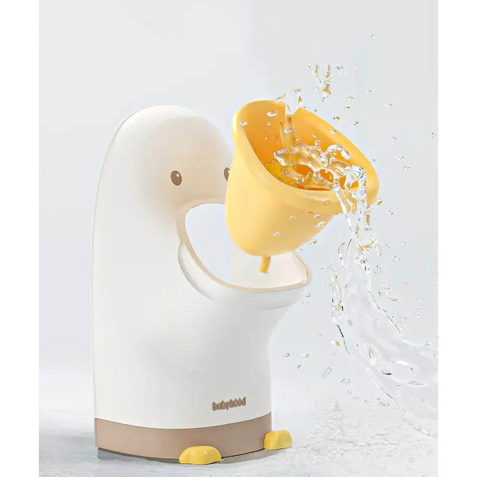 Olita tip Pisoar pentru Copii, Flippy, +1an, Portabila, Design Ratusca, Model Prietenos, Non-Toxic, Usor de Curatat, 23.3 x 24 x 43 cm, Alb/Galben-2