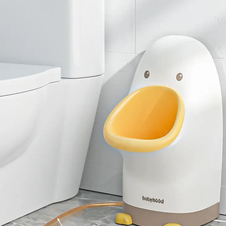 Olita tip Pisoar pentru Copii, Flippy, +1an, Portabila, Design Ratusca, Model Prietenos, Non-Toxic, Usor de Curatat, 23.3 x 24 x 43 cm, Alb/Galben-5