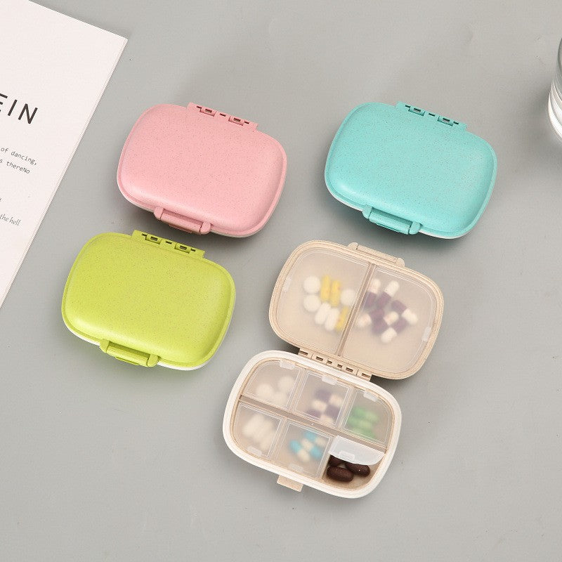 Organizator medicamente, Plastic, 8 compartimente, 0.1 L, Verde, Flippy, 11 x 7 cm-1