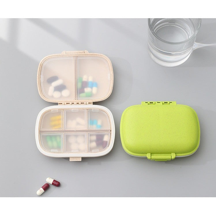 Organizator medicamente, Plastic, 8 compartimente, 0.1 L, Verde, Flippy, 11 x 7 cm-3