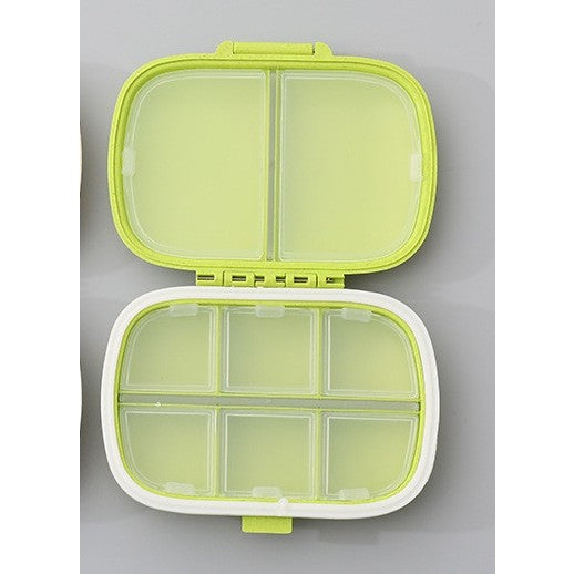 Organizator medicamente, Plastic, 8 compartimente, 0.1 L, Verde, Flippy, 11 x 7 cm-4