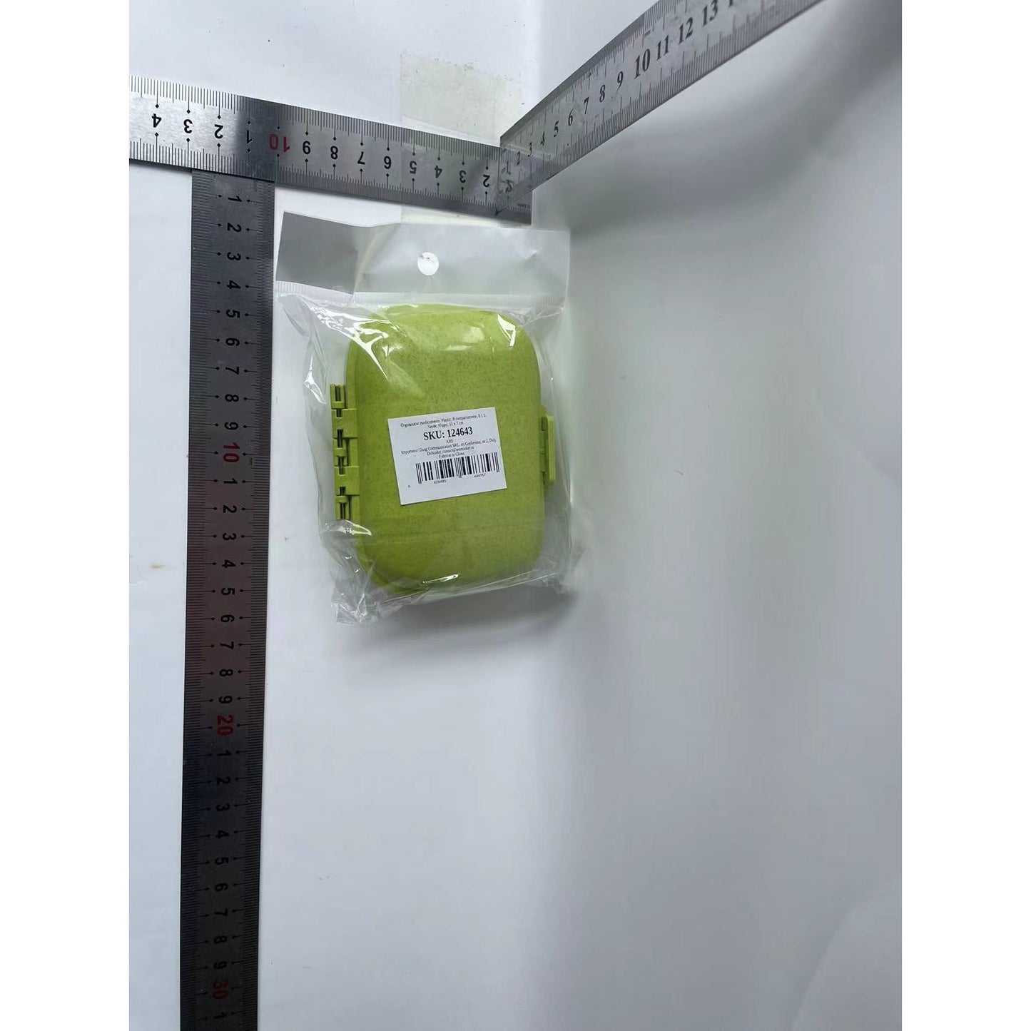 Organizator medicamente, Plastic, 8 compartimente, 0.1 L, Verde, Flippy, 11 x 7 cm-5