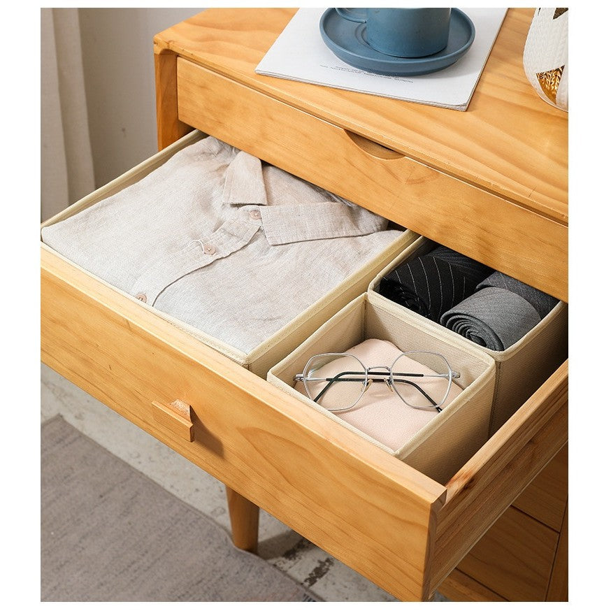 Organizator pentru Sertar, Flippy, 3 Marimi, pentru Lenjerie, Tricouri, Sosete, 6 Piese, Pliabil, Stivuibil, din Tesatura, Gri-4