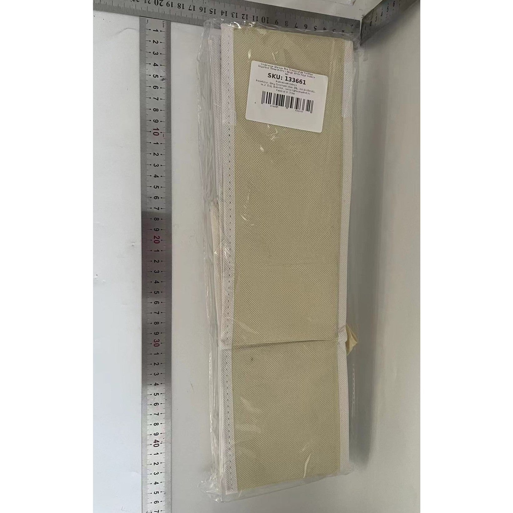 Organizator pentru Sertar, Flippy, 3 Marimi, pentru Lenjerie, Tricouri, Sosete, 6 Piese, Pliabil, Stivuibil, din Tesatura, Alb-6