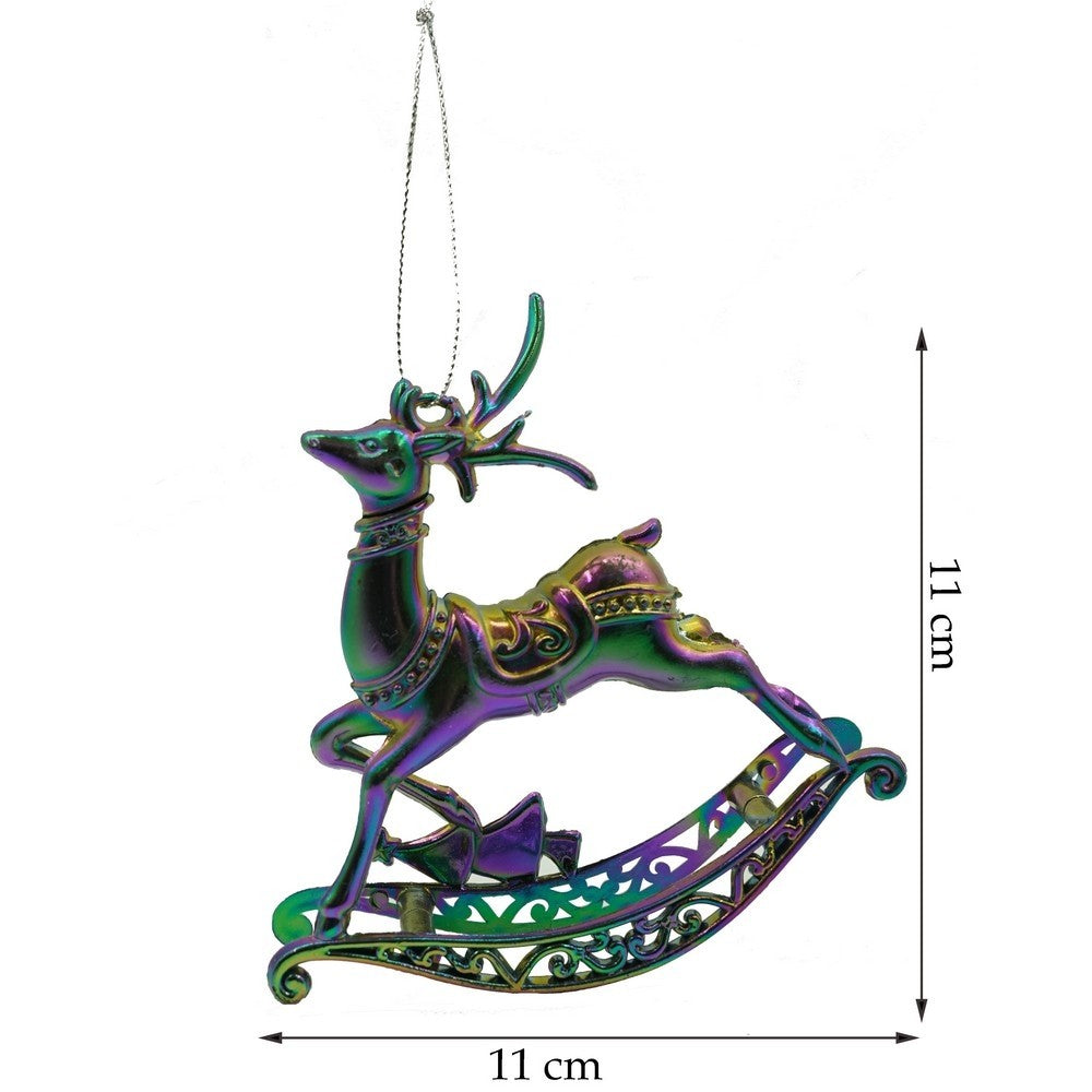 Ornament brad de Craciun, Iridescent, in forma de Ren, 11 cm x 11 cm, Plastic, Flippy-10