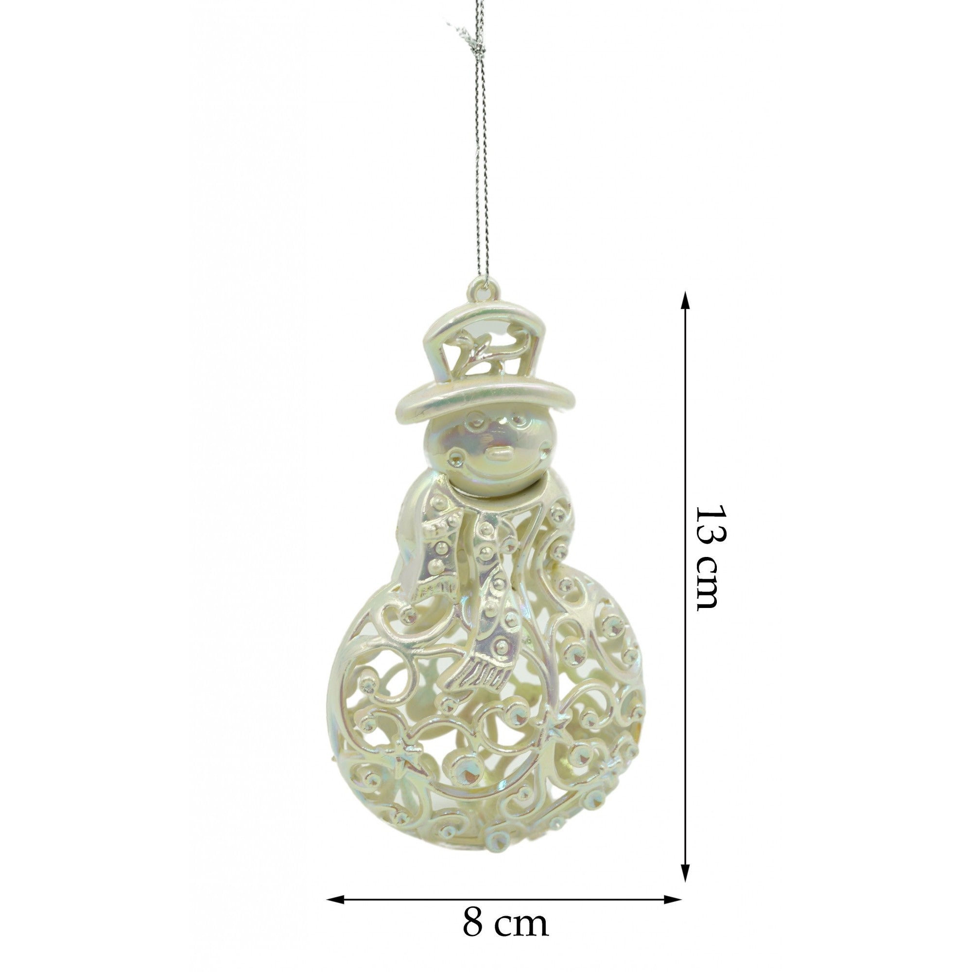 Ornament brad de Craciun, Perlat, in forma de Om de zapada, 8 cm x 13 cm, Plastic, Flippy-5