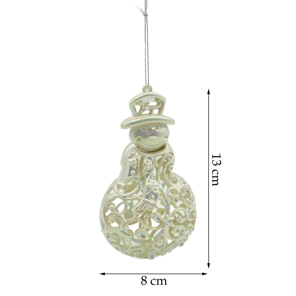 Ornament brad de Craciun, Perlat, in forma de Om de zapada, 8 cm x 13 cm, Plastic, Flippy-10