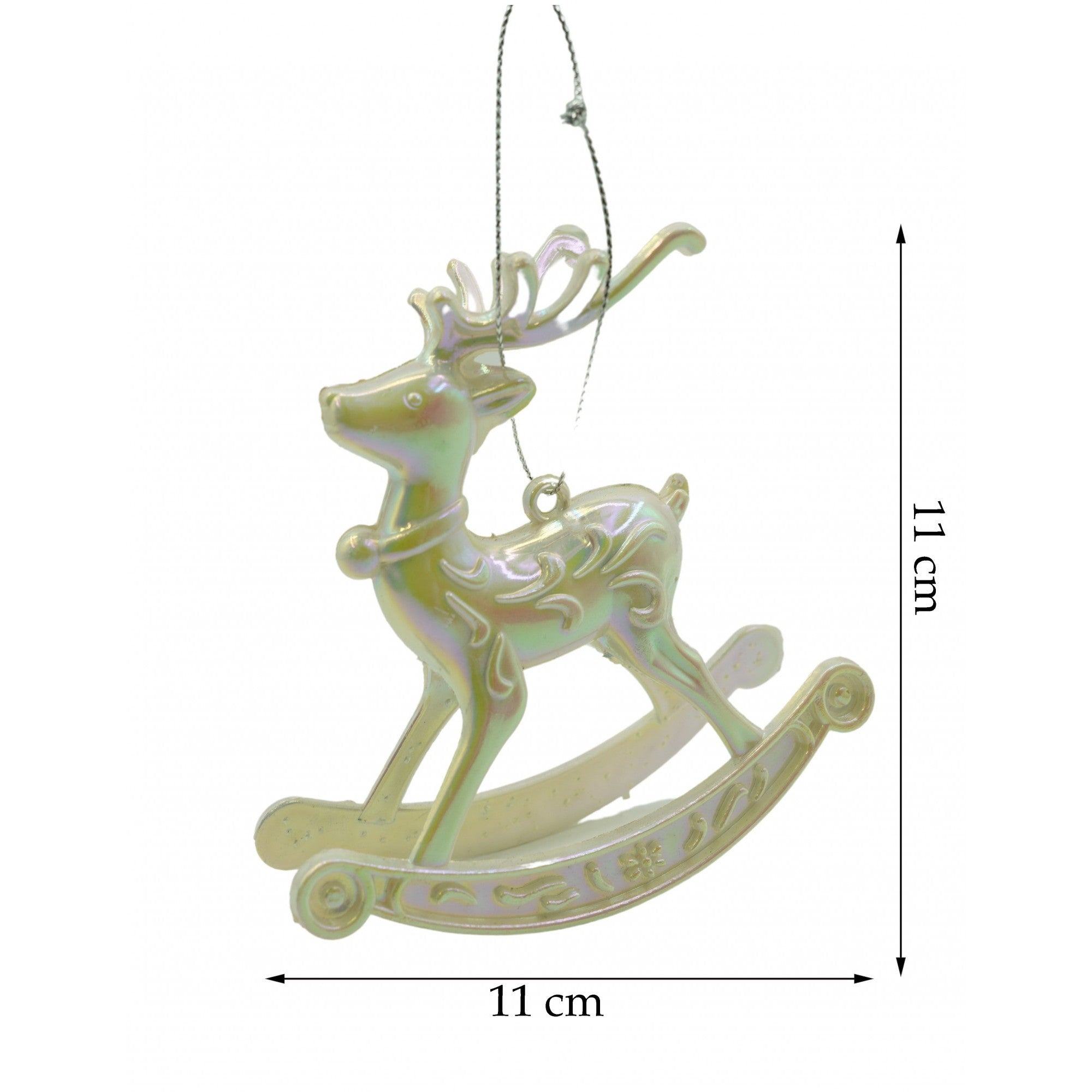 Ornament brad de Craciun, Perlat, in forma de Ren, 11 cm x 11 cm, Plastic, Flippy-5